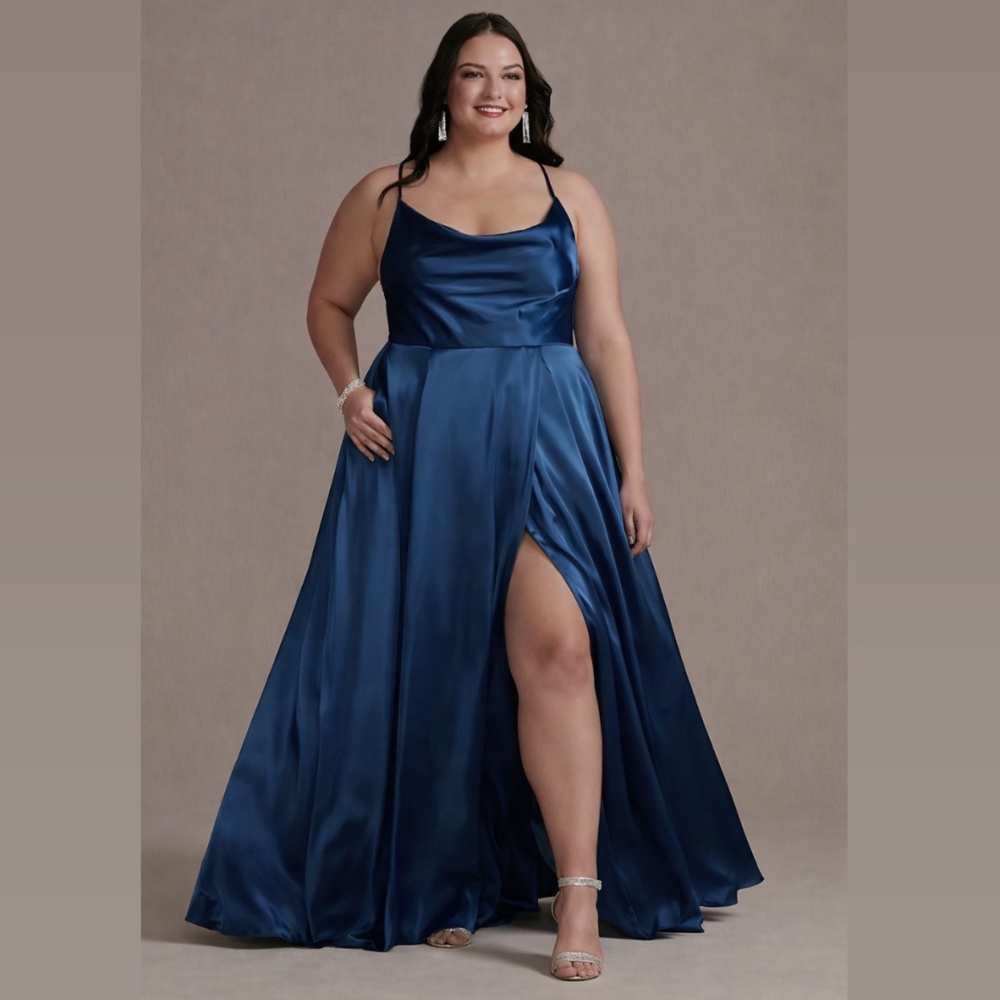 David's Bridal Galina Signature charmeuse cowl-neck s